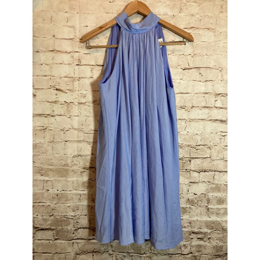 Aura Halter Dress Womens Small Icy Blue Flowy Swing Pleated Sofg Girl Feminine